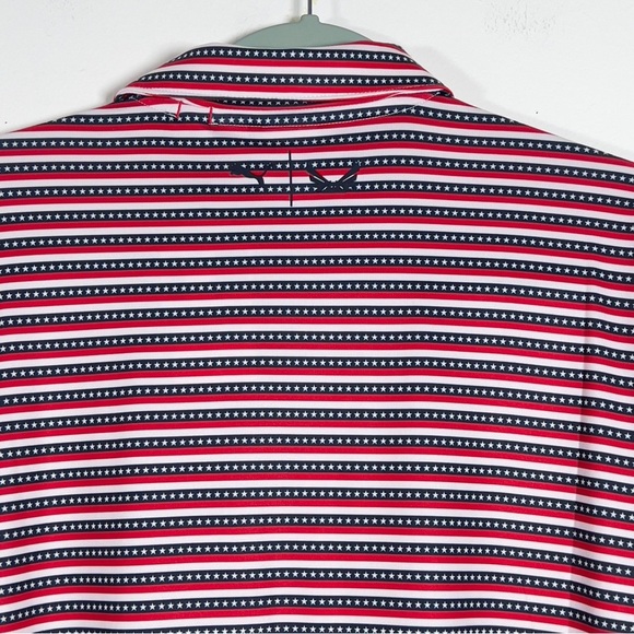 Puma Golf Volition Liberty Polo Shirt Sz M Short Sleeve America Red White Blue - Picture 5 of 11
